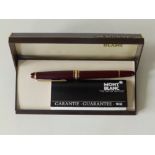 A boxed Mont Blanc 'Meisterstuck' fountain pen with receipt for 1990.