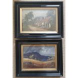 Sydney M Broad - a pair of oils on board - Rural scenes, 9.5" x 13.5" - one a/f. (2)