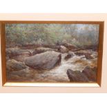 William J. King - oil on board - River scene near Llwyngwril, North Wales, signed & dated 1909(?),