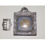 A Chester silver buckle - CSFS and a silver photo frame (worn) . (2)