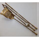A three piece set of Victorian Golden Jubilee fire tools, 25.5".