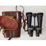 A large cased pair of Barr & Stroud military issue binoculars - British Patent, Serial No. 50825,