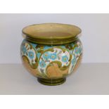 A Burmantofts 'Faience' jardiniere - 2107A, 9" diameter - a/f.