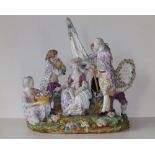 A large late 19thC continental porcelain figure group in the Samson style - 'La Vertu Recompensee'