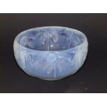 A small Barola opalescent glass bowl moulded with palm trees, 5.2" diameter.