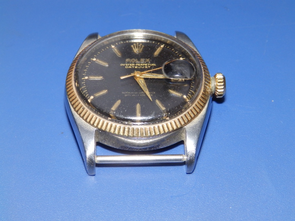 A 1958 gent's stainless steel & gold Rolex Oyster Perpetual Datejust (no strap) Ref 6605, having - Image 7 of 13