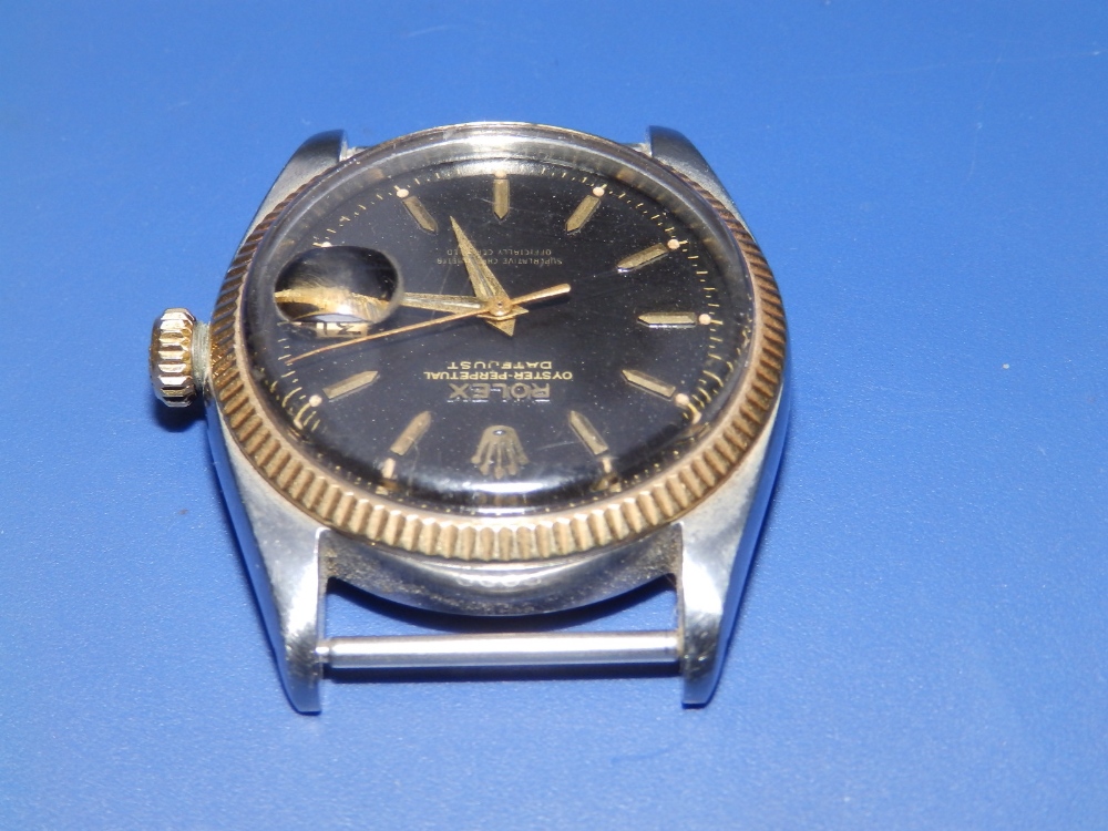 A 1958 gent's stainless steel & gold Rolex Oyster Perpetual Datejust (no strap) Ref 6605, having - Image 8 of 13