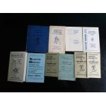NUNEATON - COLLECTION OF VINTAGE FIXTURE LISTS X 10