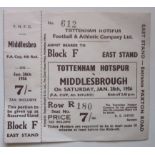 1955-56 TOTTENHAM V MIDDLESBROUGH FA CUP 4TH ROUND TICKET