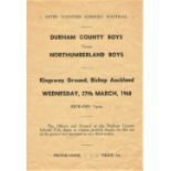 1967/68 DURHAM COUNTY BOYS V NORTHUMBERLAND BOYS @ BISHOP AUCKLAND