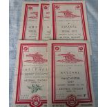 ARSENAL - 5 HOME PROGRAMMES 1948-49 SEASON