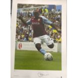 ASTON VILLA - DARIUS VASSELL LIMITED EDITION HAND SIGNED PRINT