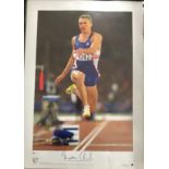 ATHLETICS / OLYMPICS - JONATHAN EDWARDS HAND SIGNED LIMITED EDITION PRINT