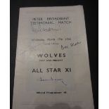 WOLVES 1965 PETER BROADBENT AUTOGRAPHED TESTIMONIAL PROGRAME