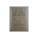 1949 READING V ROTHERHAM BRITISH RAIL HANDBILL