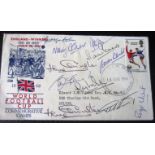 1966 WORLD CUP POSTAL COVER MULTI SIGNED