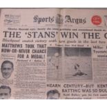 1953 FA CUP FINAL BLACKPOOL V BOLTON NEWSPAPER