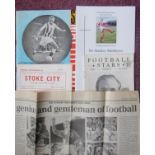 STANLEY MATTHEWS MEMORABILIA - TESTIMONIAL PROGRAMME, FUNERAL ORDER OF SERVICE ETC