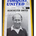 1972 TORQUAY V MANCHESTER UNITED AUTOGRAPHED BY FRANK O'FARRELL & ALEX STEPNEY