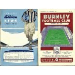 1956-57 BURNLEY V WEST BROMWICH W.B.A. HOME AND AWAY