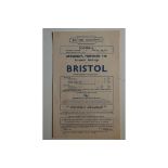 1949 BRISTOL ROVERS V C.PALACE BRITISH RAIL HANDBILL