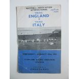 1955 YOUNG ENGLAND V YOUNG ITALY AT CHELSEA - RARE PIRATE PROGRAMME DUNCAN EDWARDS PLAYING