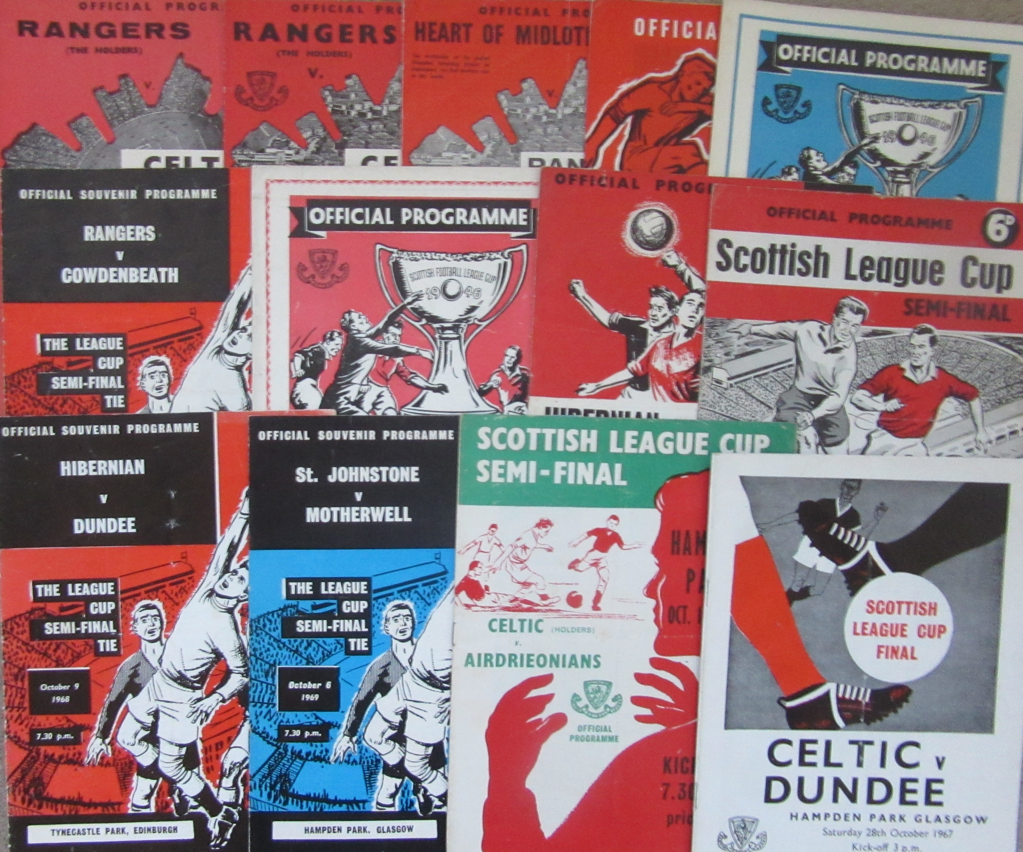 COLLECTION OF SCOTTISH LEAGUE CUP FINALS & SEMI-FINALS 1950'S & 60's