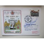 1976 MANCHESTER CITY LGE CUP WINNERS LTD EDITION POSTAL COVER AUTOGRAPHED BY TONY BOOK