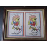 1966 WORLD CUP - TWO LIMITED EDITION AUTOGRAPHED AND FRAMED WC WILLIE CARDS HURST & PETERS