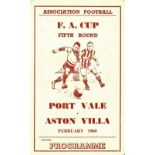 1959/60 F.A. CUP PORT VALE V ASTON VILLA PIRATE