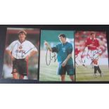 MANCHESTER UNITED - 3 OFFICIAL CLUB PHOTOGRAPHS ROY KEANE ALL HAND SIGNED