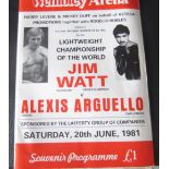 BOXING - 1981 JIM WATT V ALEXIS ARGUELLO PROGRAMME HAND SIGNED BY BOTH BOXERS