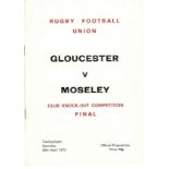 RUGBY UNION - 1972 GLOUCESTER V MOSELEY THE FIRST K.O. CUP FINAL AT TWICKENHAM