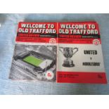 MANCHESTER UNITED HOME PROGRAMMES 1974-75 X 23