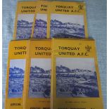 TORQUAY UNITED HOME PROGRAMMES 1966-67 SEASON X 12