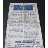 1944-45 MANCHESTER CITY V HUDDRESFIELD