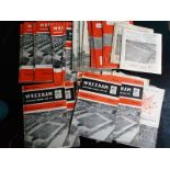 WREXHAM - COLLECTION OF 1960'S HOME PROGRAMMES X 40