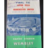 1957 FA CUP FINAL A.VILLA V MAN UTD AUTOGRAPHED BY PETER McPARLAND