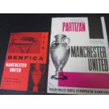 MANCHESTER UNITED EUROPEAN CUP 1965-66 AWAY PROGRAMMES X 2