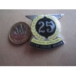 SPEEDWAY - COVENTRY SILVER JUBILEE SILVER BADGE