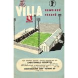 1961/62 ASTON VILLA YOUTH XI V BIRMINGHAM CITY LORDS MAYORS CUP FINAL + CHESTERFIELD RESERVES