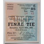 1951 FA CUP FINAL TICKET NEWCASTLE V BLACKPOOL