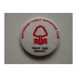 NOTTINGHAM FOREST - LARGE TIN SUPPORTERS CLUB TRENT END BRANCH BADGE