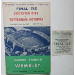 1961 FA CUP FINAL LEICESTER CITY V TOTTENHAM PROGRAMME + TICKET