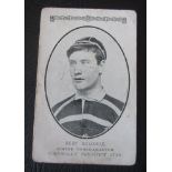 RUGBY UNION - EARLY 1900'S ORIGINAL POSTCARD OF BERT SOLOMAN CORNWALL & ENGLAND