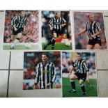 NEWCASTLE UNITED PRESS PHOTOGRAPHS X 5 ALL HAND SIGNED