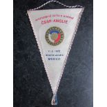 1970 WORLD CUP CZECHOSLOVAKIA V ENGLAND PENNANT