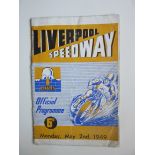 SPEEDWAY - 1949 LIVERPOOL V HALIFAX