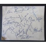 CHARLTON ATHLETIC 1953 AUTOGRAPHED ALBUM PAGE