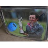 GOLF - VERY LARGE FRAMED AND HAND SIGNED RORY MCLLROY DISPLAY